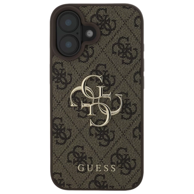 Чехол Guess 4G Big Metal Logo для iPhone 16 Brown (GUHCP16S4GMGBR)