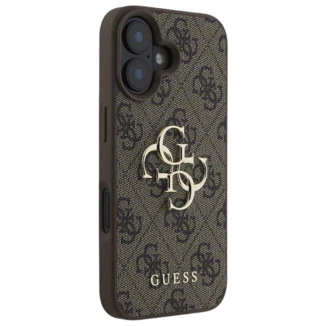 Чехол Guess 4G Big Metal Logo для iPhone 16 Brown (GUHCP16S4GMGBR)