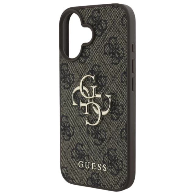 Чехол Guess 4G Big Metal Logo для iPhone 16 Brown (GUHCP16S4GMGBR)