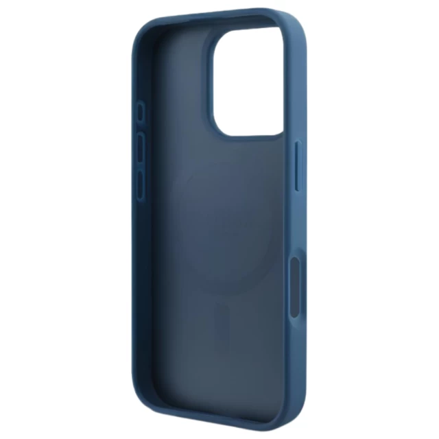 Чехол Guess 4G Collection Leather Metal Logo для iPhone 16 Pro Blue with MagSafe (GUHMP16LG4GFRB)