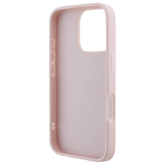 Чехол Guess Quilted Metal Logo для iPhone 16 Pro Max Pink (GUHCP16XPSQSQSP)