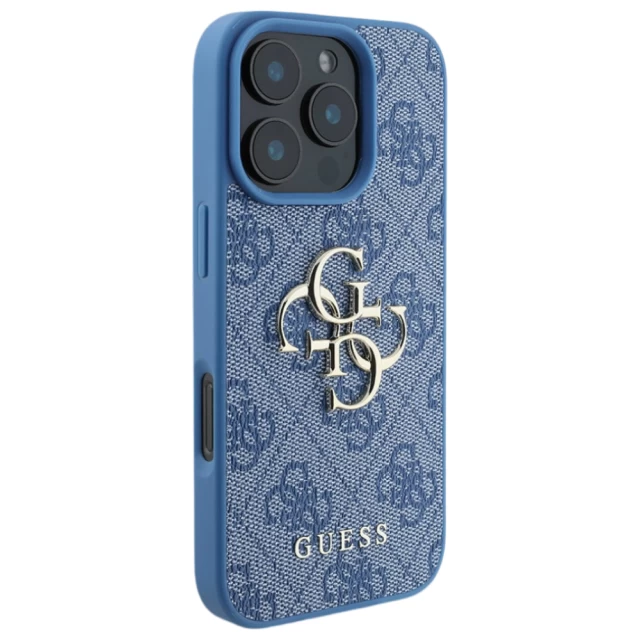 Чехол Guess 4G Big Metal Logo для iPhone 16 Pro Blue (GUHCP16L4GMGBL)