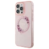 Чехол Guess IML Flowers Wreath для iPhone 16 Pro Pink with MagSafe (GUHMP16LHFWFCP)