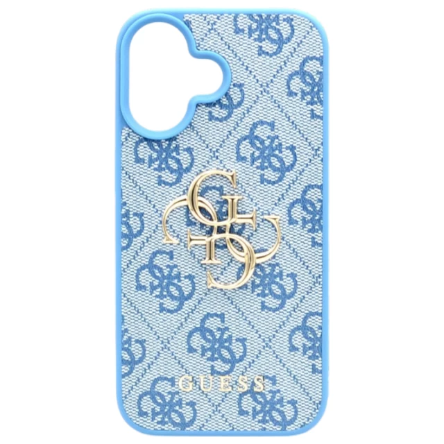 Чехол Guess 4G Big Metal Logo для iPhone 16 Blue (GUHCP16S4GMGBL)