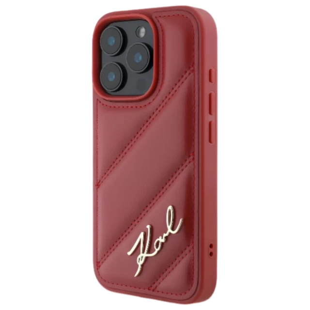 Чехол Karl Lagerfeld Quilted Signature для iPhone 16 Pro Max Red (KLHCP16XPQDSMGR)