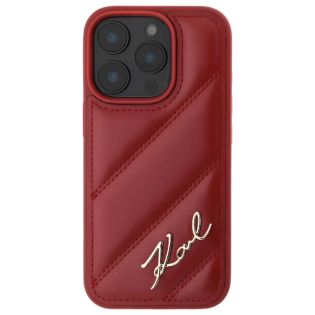 Чехол Karl Lagerfeld Quilted Signature для iPhone 16 Pro Max Red (KLHCP16XPQDSMGR)