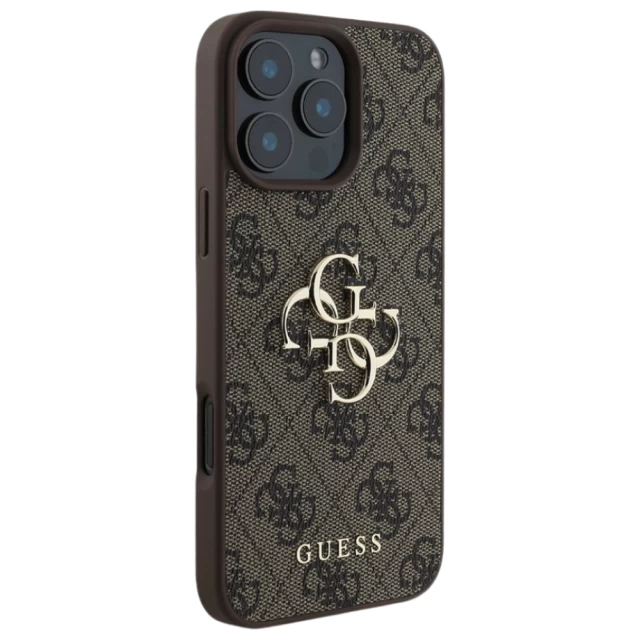 Чехол Guess 4G Big Metal Logo для iPhone 16 Pro Max Brown (GUHCP16X4GMGBR)