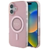 Чехол Guess IML Rhinestones для iPhone 16 Plus Pink with MagSafe (GUHMP16MPFTDTEP)