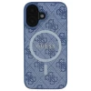 Чехол Guess 4G Collection Leather Metal Logo для iPhone 16 Blue with MagSafe (GUHMP16SG4GFRB)