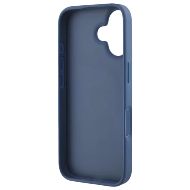 Чехол Guess 4G Collection Leather Metal Logo для iPhone 16 Blue with MagSafe (GUHMP16SG4GFRB)