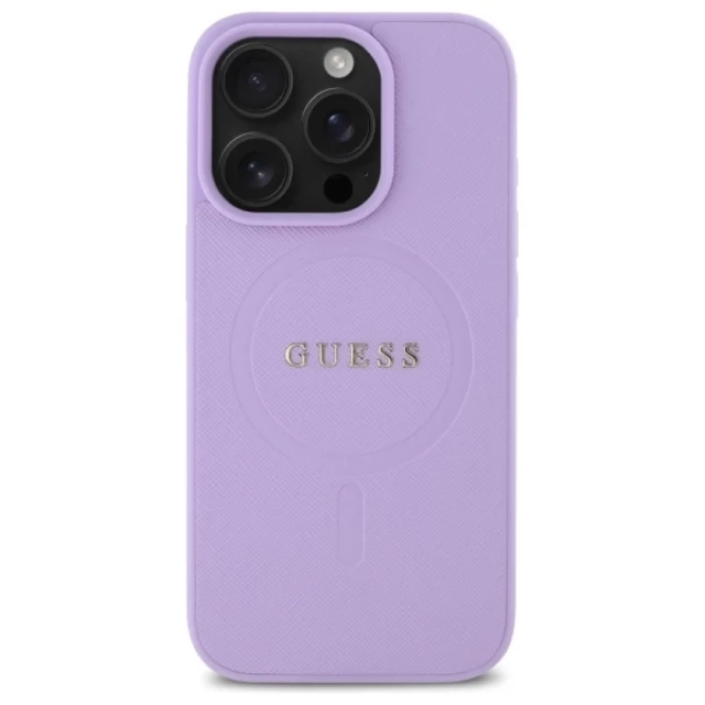 Чехол Guess Saffiano для iPhone 16 Pro Max Purple with MagSafe (GUHMP16XPSAHMCU)