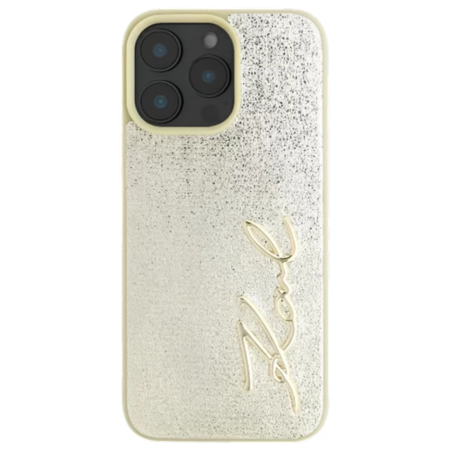 Чехол Karl Lagerfeld Metal Signature для iPhone 16 Pro Gold (KLHCP16LPFMFBKMD)