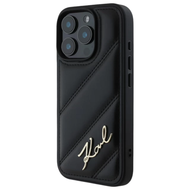 Чехол Karl Lagerfeld Quilted Signature для iPhone 16 Pro Max Black (KLHCP16XPQDSMGK)