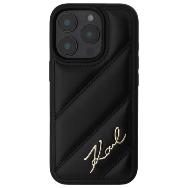 Чехол Karl Lagerfeld Quilted Signature для iPhone 16 Pro Max Black (KLHCP16XPQDSMGK)