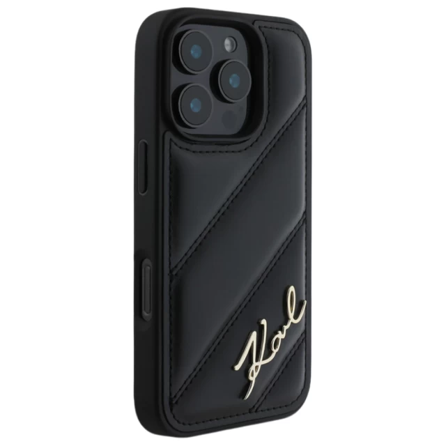 Чехол Karl Lagerfeld Quilted Signature для iPhone 16 Pro Max Black (KLHCP16XPQDSMGK)