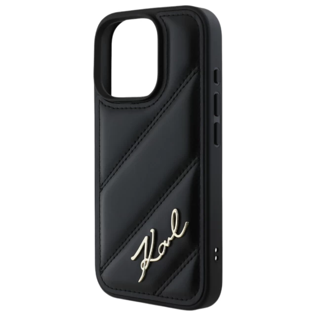 Чехол Karl Lagerfeld Quilted Signature для iPhone 16 Pro Max Black (KLHCP16XPQDSMGK)