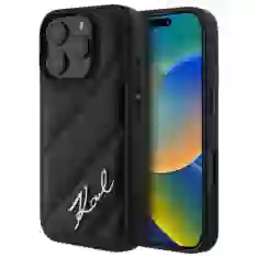 Чехол Karl Lagerfeld Quilted Signature для iPhone 16 Pro Max Black (KLHCP16XPQDSMGK)