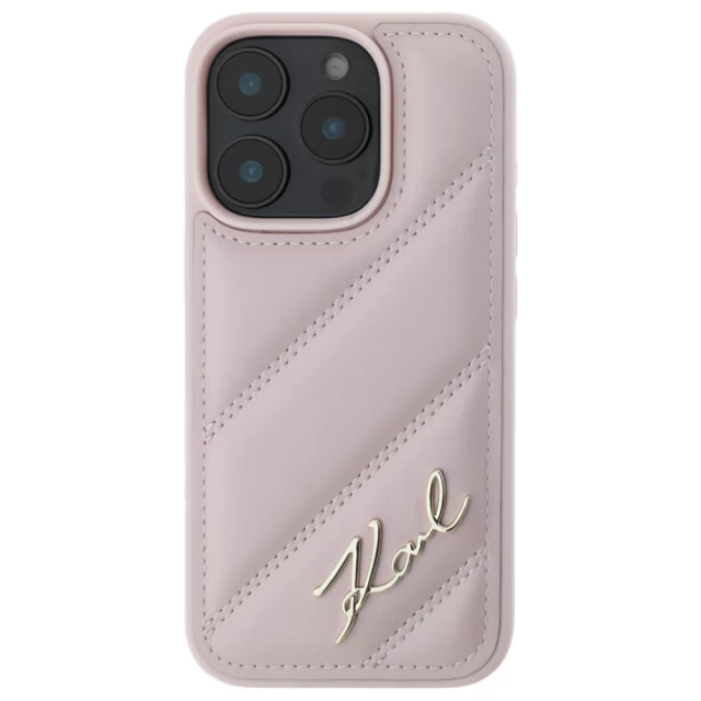 Чехол Karl Lagerfeld Quilted Signature для iPhone 16 Pro Max Pink (KLHCP16XPQDSMGP)