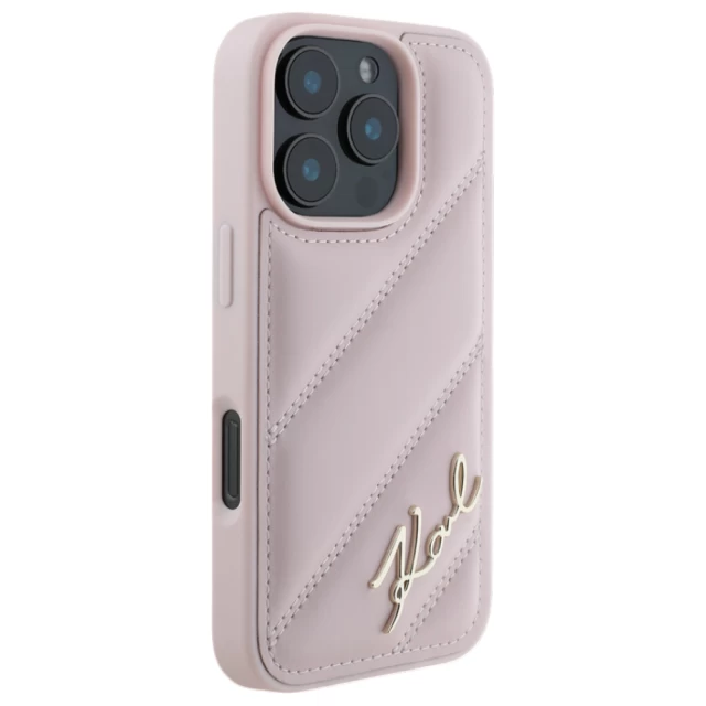 Чехол Karl Lagerfeld Quilted Signature для iPhone 16 Pro Max Pink (KLHCP16XPQDSMGP)