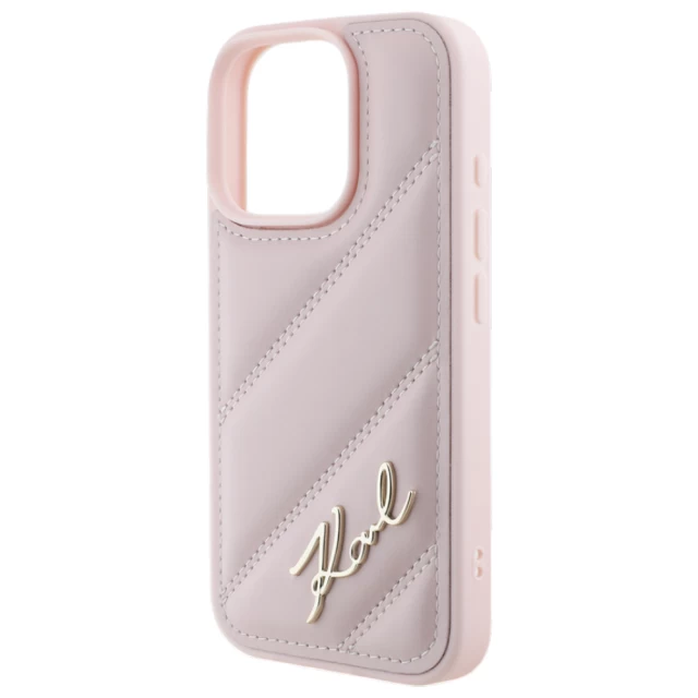 Чехол Karl Lagerfeld Quilted Signature для iPhone 16 Pro Max Pink (KLHCP16XPQDSMGP)