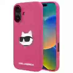 Чохол Karl Lagerfeld Silicone Choupette Head для iPhone 16 Fuchsia with MagSafe (KLHMP16SSCHPPLF)