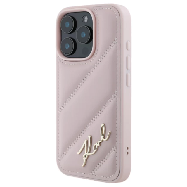 Чехол Karl Lagerfeld Quilted Signature для iPhone 16 Pro Pink (KLHCP16LPQDSMGP)