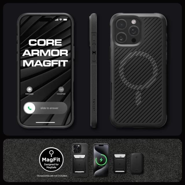 Чохол Spigen Core Armor для iPhone 16 Pro Matte Black with MagSafe (ACS08158)