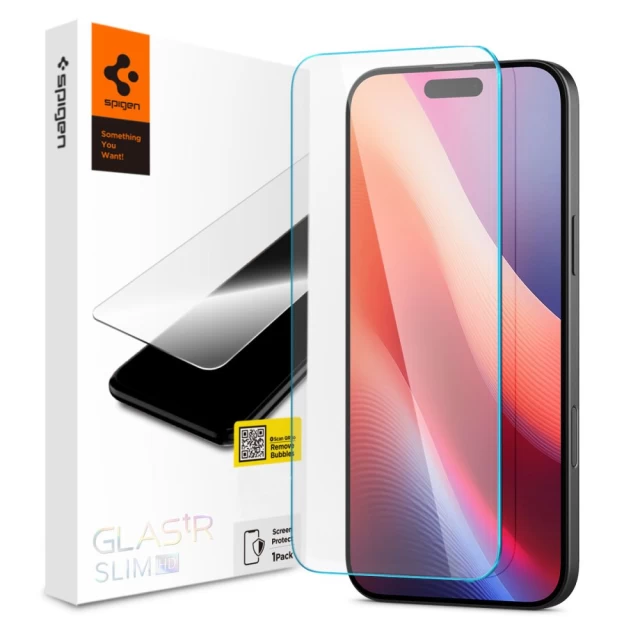 Защитное стекло Spigen Glas.TR Slim для iPhone 16 | 15 Clear (AGL06910)