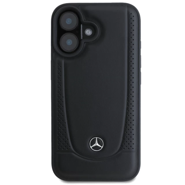 Чехол Mercedes Leather Urban для iPhone 16 Plus Black (MEHCP16MARMBK)