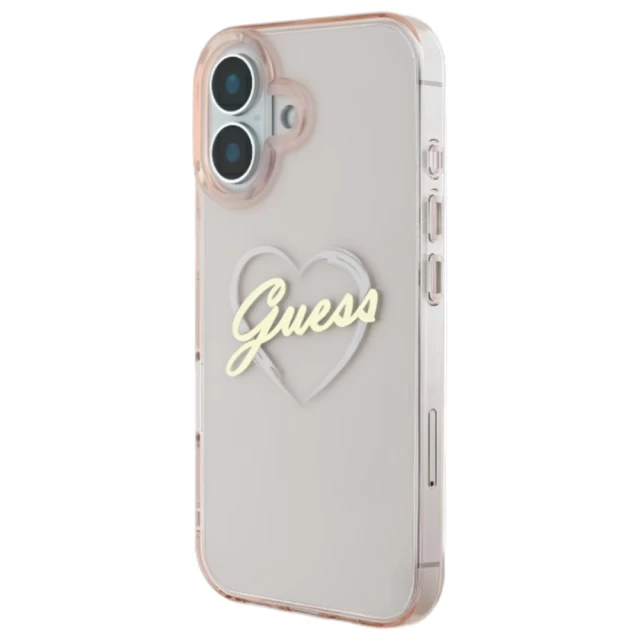 Чехол Guess IML Heart для iPhone 16 Pink (GUHCP16SHCHGSPP)