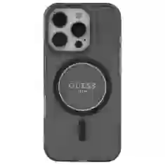 Чохол Guess IML Glitter with Pearl Strap для iPhone 16 Pro Black with MagSafe (GUHMP16LHGCRELSK)