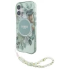 Чехол Guess IML Flowers with Pearl Strap для iPhone 16 Plus Green with MagSafe (GUHMP16MHFWBRCESN)