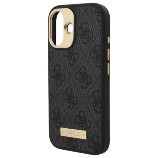 Чехол Guess 4G Logo Plate для iPhone 16 Plus Black with MagSafe (GUHMP16MU4GPRK)