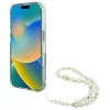 Чехол Guess IML Flowers with Pearl Strap для iPhone 16 Pro Green with MagSafe (GUHMP16LHFWBRCESN)