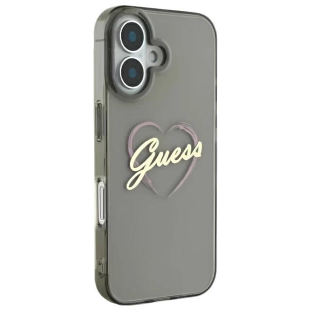 Чехол Guess IML Heart для iPhone 16 Black (GUHCP16SHCHGSPK)