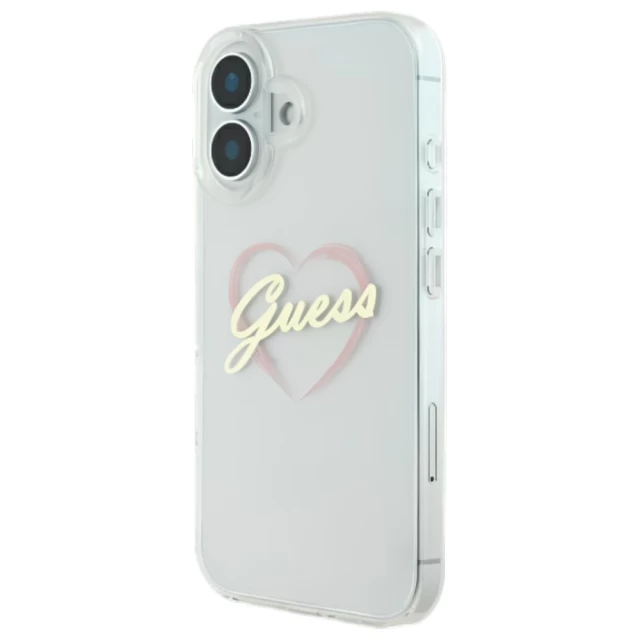 Чехол Guess IML Heart для iPhone 16 Transparent (GUHCP16SHCHGSPT)