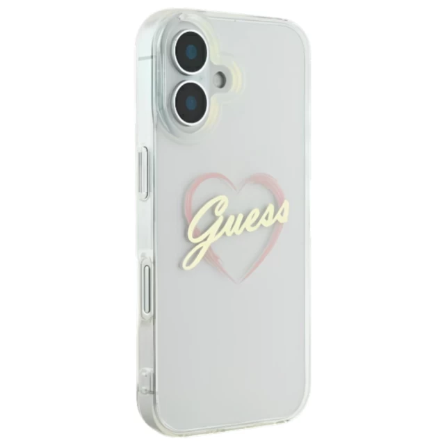 Чехол Guess IML Heart для iPhone 16 Transparent (GUHCP16SHCHGSPT)