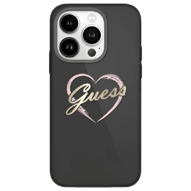 Чехол Guess IML Heart для iPhone 16 Pro Max Black (GUHCP16XHCHGSPK)