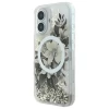 Чехол Guess Liquid Glitter Flower для iPhone 16 Beige with MagSafe (GUHMP16SLFMWTE)