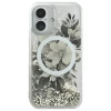 Чехол Guess Liquid Glitter Flower для iPhone 16 Beige with MagSafe (GUHMP16SLFMWTE)