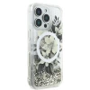 Чехол Guess Liquid Glitter Flower для iPhone 16 Pro Beige with MagSafe (GUHMP16LLFMWTE)