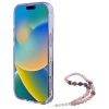 Чехол Guess IML Flowers with Pearl Strap для iPhone 16 Pro Purple with MagSafe (GUHMP16LHFWBRCESU)