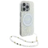 Чехол Guess IML Flowers Allover Electro with Pearl Strap для iPhone 16 Pro Max White with MagSafe (GUHMP16XHCPOFPH)