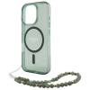 Чехол Guess IML Glitter with Pearl Strap для iPhone 16 Pro Green with MagSafe (GUHMP16LHGCRELSA)