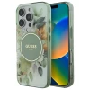 Чехол Guess IML Flower & Tonal Circle для iPhone 16 Pro Green with MagSafe (GUHMP16LHFWBDCEN)