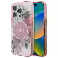 Чохол Guess IML Flower & Tonal Circle для iPhone 16 Pro Max Pink with MagSafe (GUHMP16XHFWBDCEP)