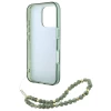 Чехол Guess IML Flowers Allover Electro with Pearl Strap для iPhone 16 Pro Green with MagSafe (GUHMP16LHCPOFPA)