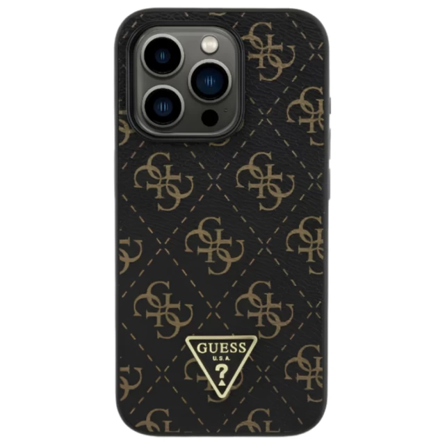 Чехол Guess 4G Triangle Metal Logo для iPhone 16 Pro Black (GUHCP16LPG4GPK)