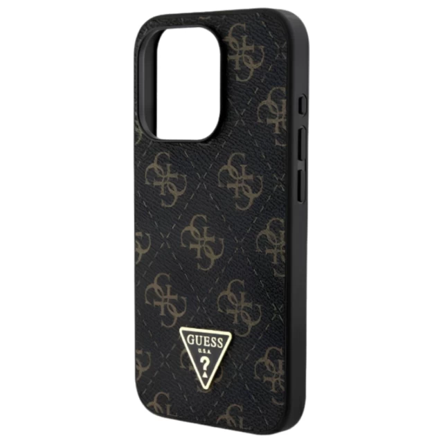 Чехол Guess 4G Triangle Metal Logo для iPhone 16 Pro Black (GUHCP16LPG4GPK)