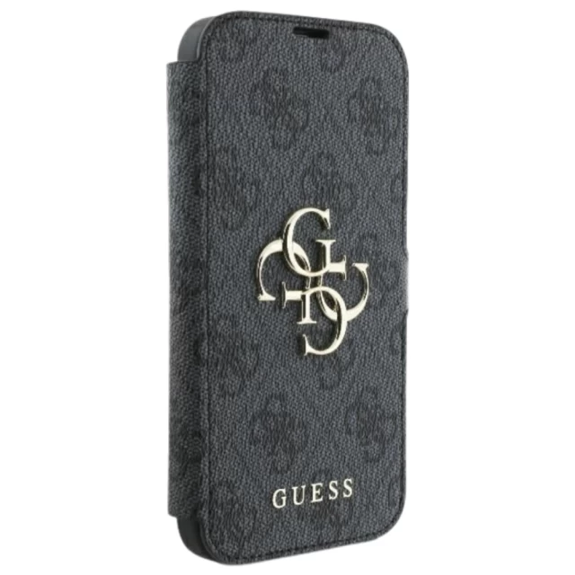 Чехол-книжка Guess 4G Big Metal Logo для iPhone 16 Black (GUBKP16S4GMGGR)